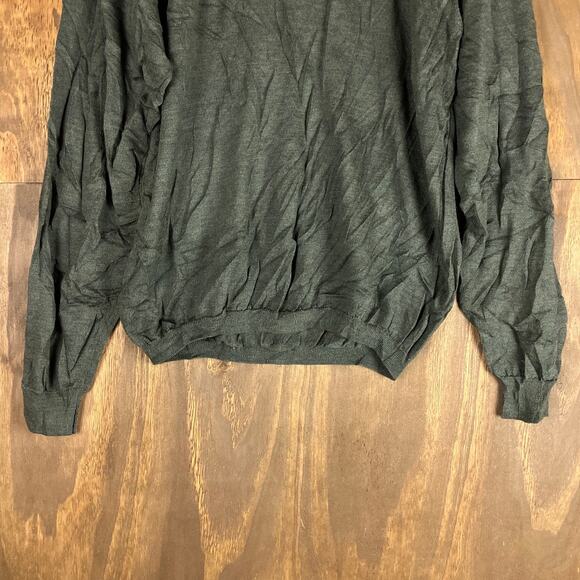 Bachrach Mens Sweater Green Crew Neck 100% Extra Fine Merino Wool Long Sleeve M - Picture 3 of 12